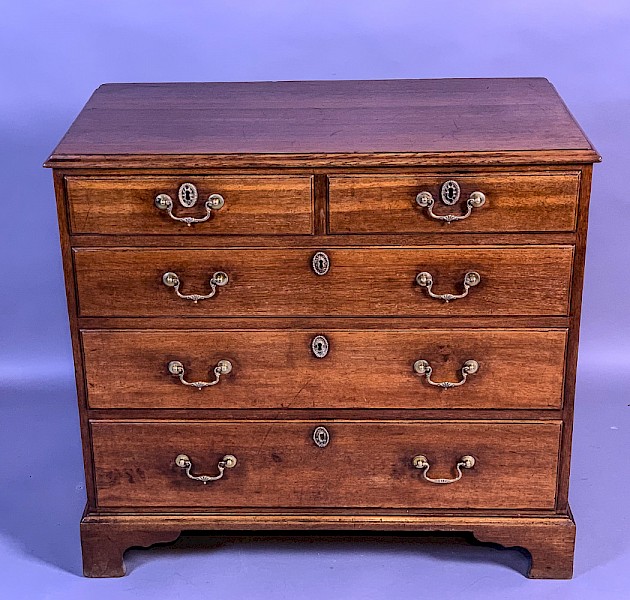 Georgian Oak chest of  drawers only 34 inches wide