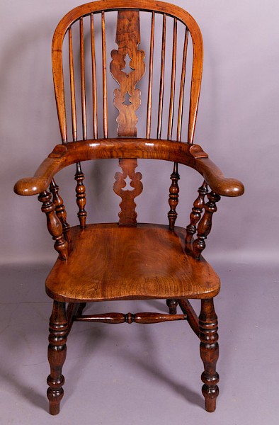 A Good Victorian Broad Arm Windsor Chair
