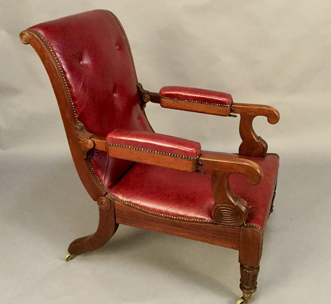 Rare Patent Gentleman's Reclining Armchair c 1830