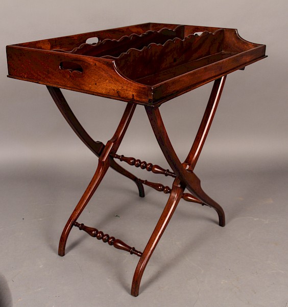 Butlers Tray and Stand Mahogany
