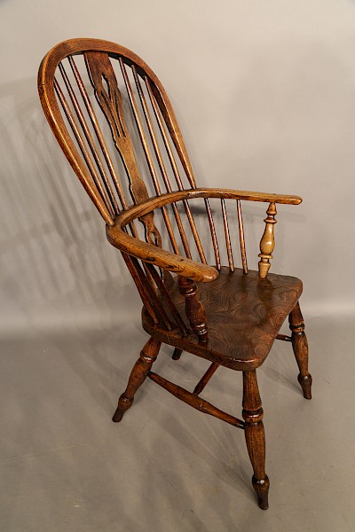 High Back Ash and Elm Windsor Chair