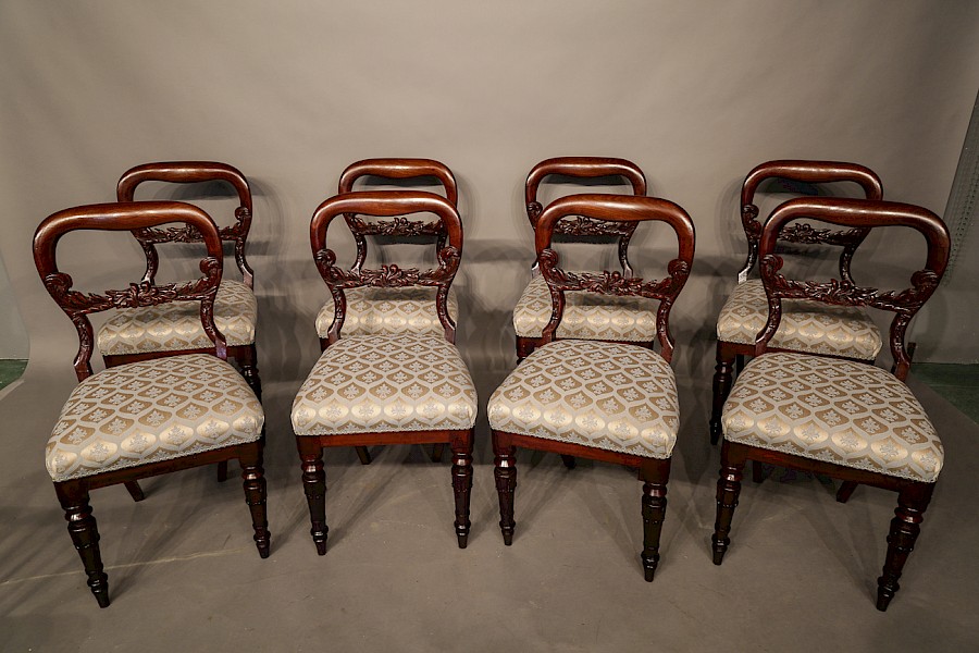 Set of 8 Early Victorian Mahogany Dining Chairs