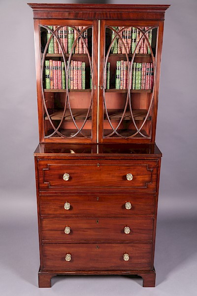 Georgian Library Bookcase with Secretair