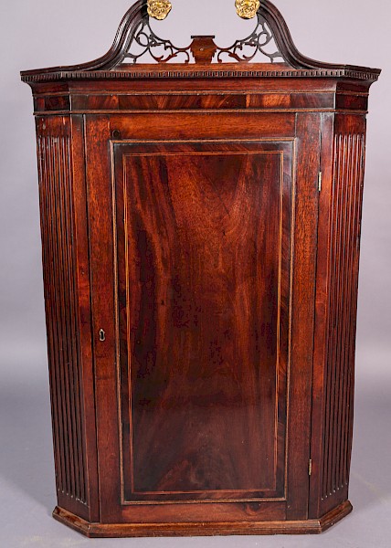 Georgian Corner Cupboard with swan neck