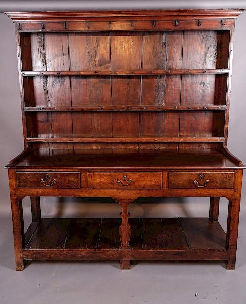 Georgian Oak Dresser original iron hooks