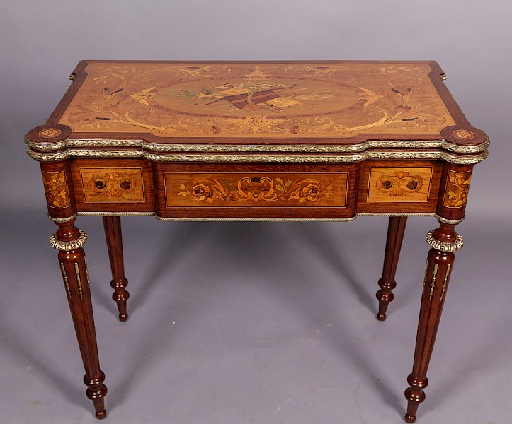 Superb French Inlaid Games Table