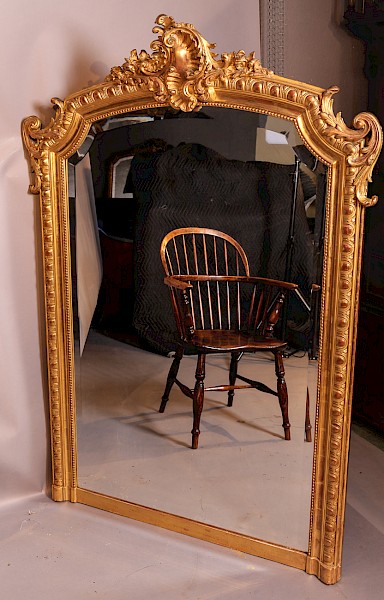 Over mantle Mirror Gilded Gesso
