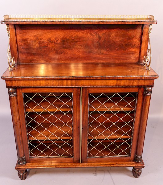 Regency Mahogany Chiffonier Brass Grills Etc
