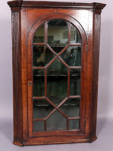 Georgian Mahogany Glazed Corner Cupboard