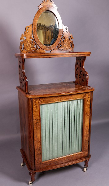 Victorian Burr walnut Music Cabinet