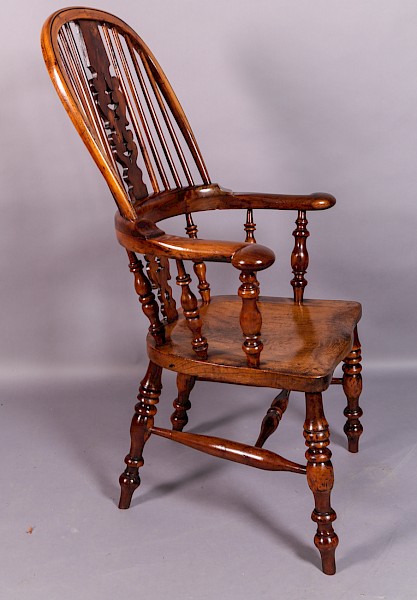 Yew Wood Broad Arm Windsor Chair Worksop