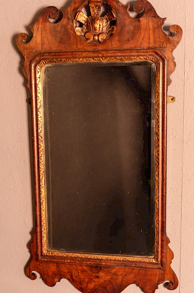 Good George II Walnut Framed Mirror