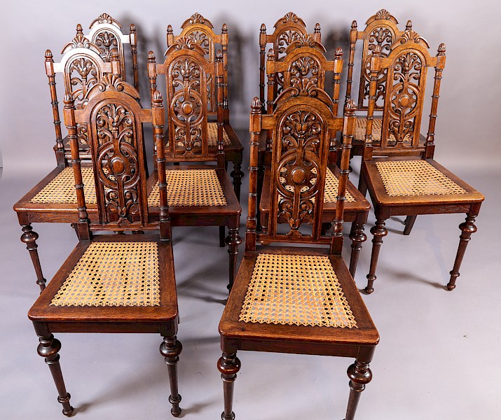 Rare Set of 10 late 19th century Dining Chairs
