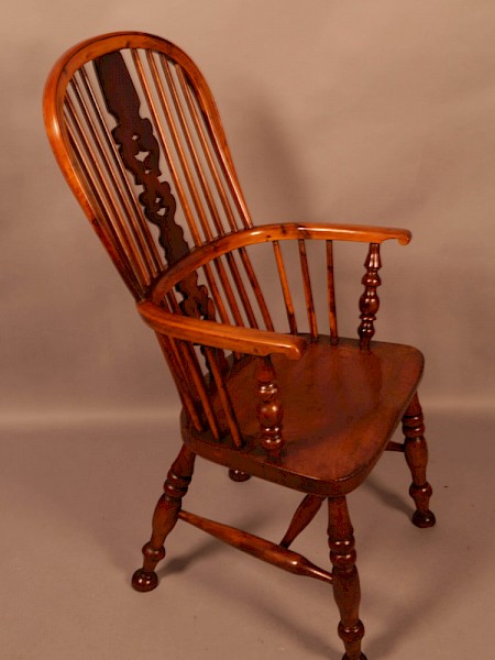 Yew Wood High Windsor chair c 1850