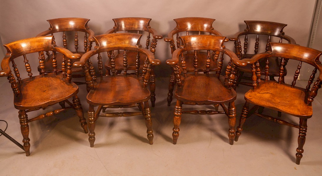 A Set of 8 Captains Chairs Ash and Elm