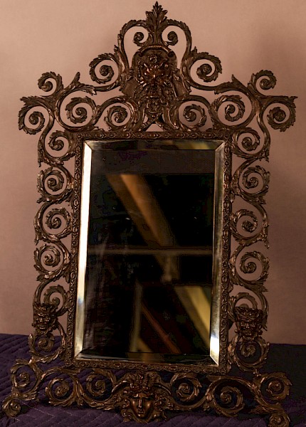 A Bronze Dressing Table Mirror Frame