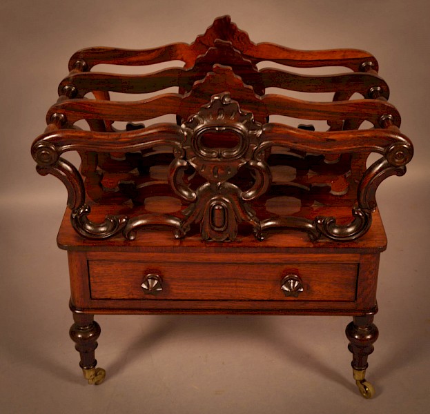 An Early Victorian Rosewood Canterbury