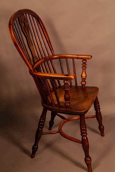 Yew Wood High Back Windsor Chair Rockley