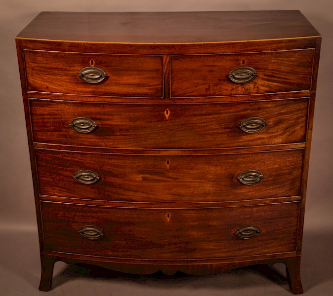 A Georgian Bow Front Chest of Drawers