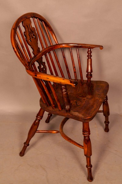 A Rare George Nicholson Best Model Yew Windsor chair