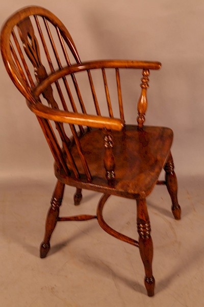 An Ash and Elm Low Back Windsor Chair