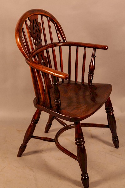 A Yew Wood Windsor Chair c 1840