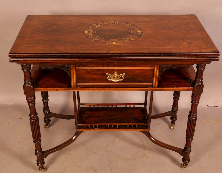 A Fine Rosewood Games Table by Gillows