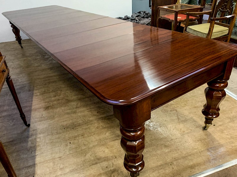 A Very Large Victorian Extending Dining Table in Mahogany to seat 12