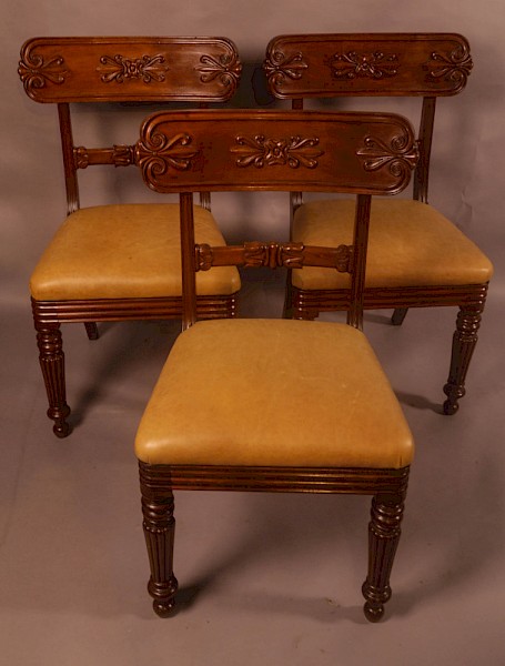 A Super set of 3 William IV period dining chairs. Gillows