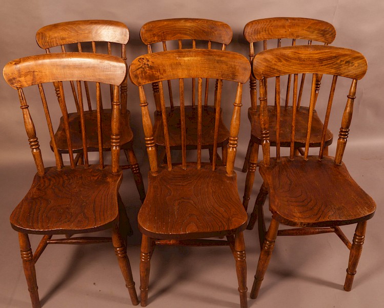 A Set of 6 19th century Kitchen Chairs
