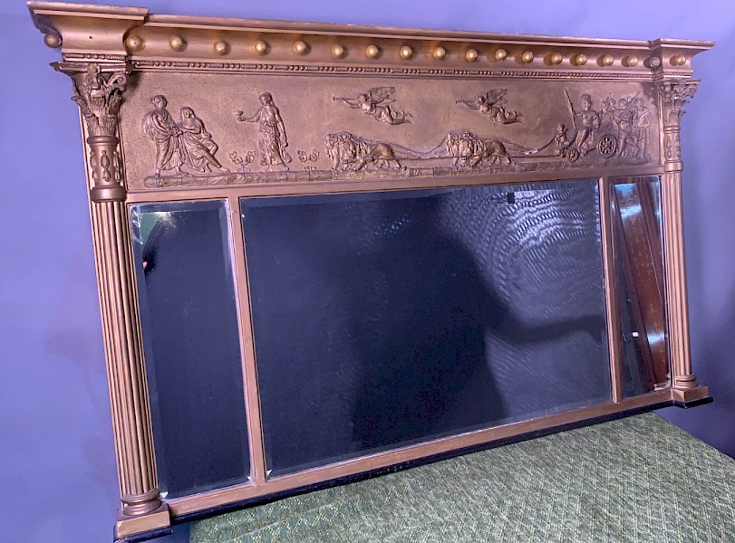 A 19th century Gilded Overmantle mirror in Classical Style