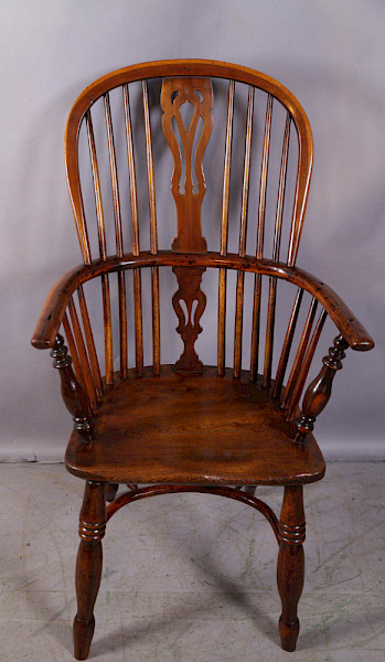A Yew wood High Back Windsor Chair Rockley