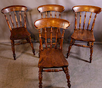 A Good near set of 4 Worksop made Kitchen Chairs rare model