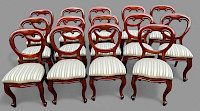 Rare set of 14 balloon back dining chairs Victorian